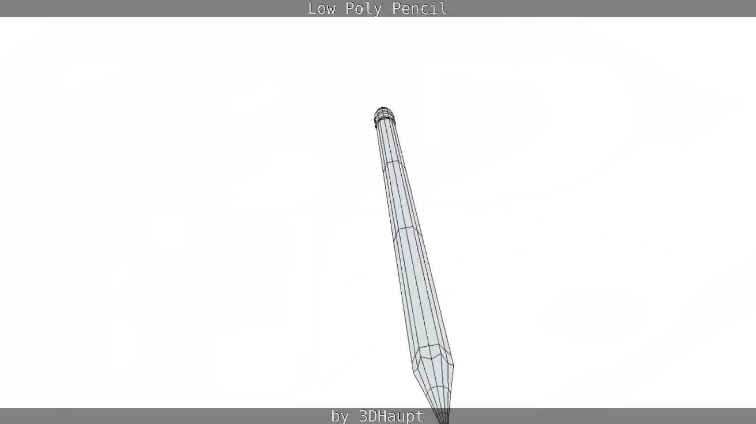 Pencil Lowpoly in sky Low-poly 3D model_106