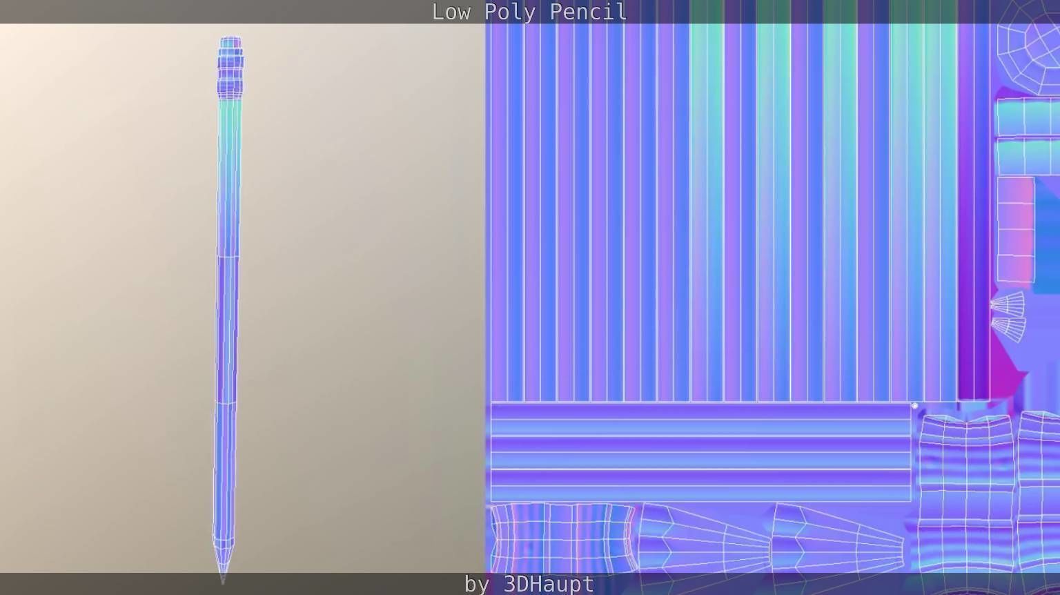 Pencil Lowpoly in sky Low-poly 3D model_87