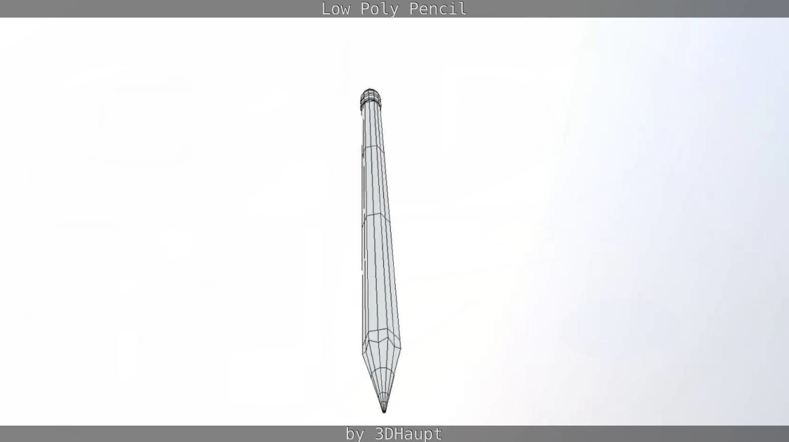 Pencil Lowpoly in sky Low-poly 3D model_102