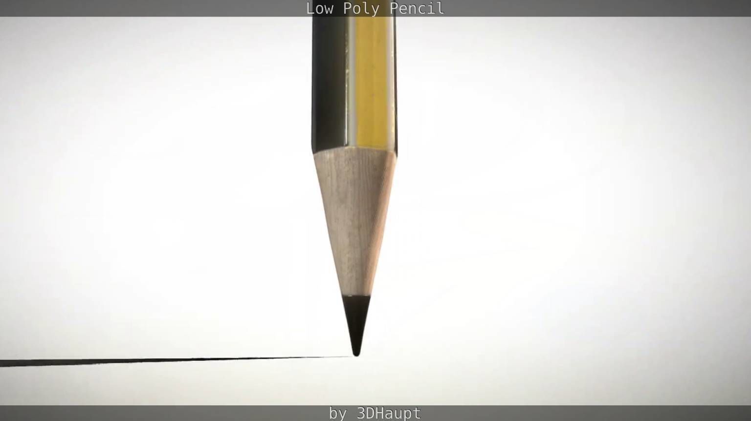 Pencil Lowpoly in sky Low-poly 3D model_26