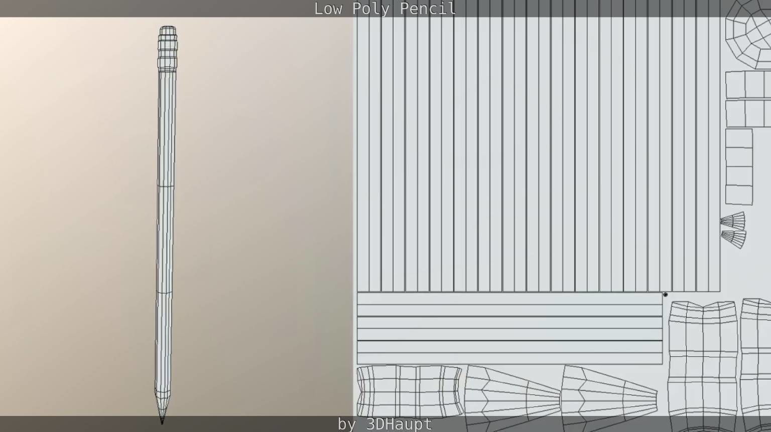 Pencil Lowpoly in sky Low-poly 3D model_95