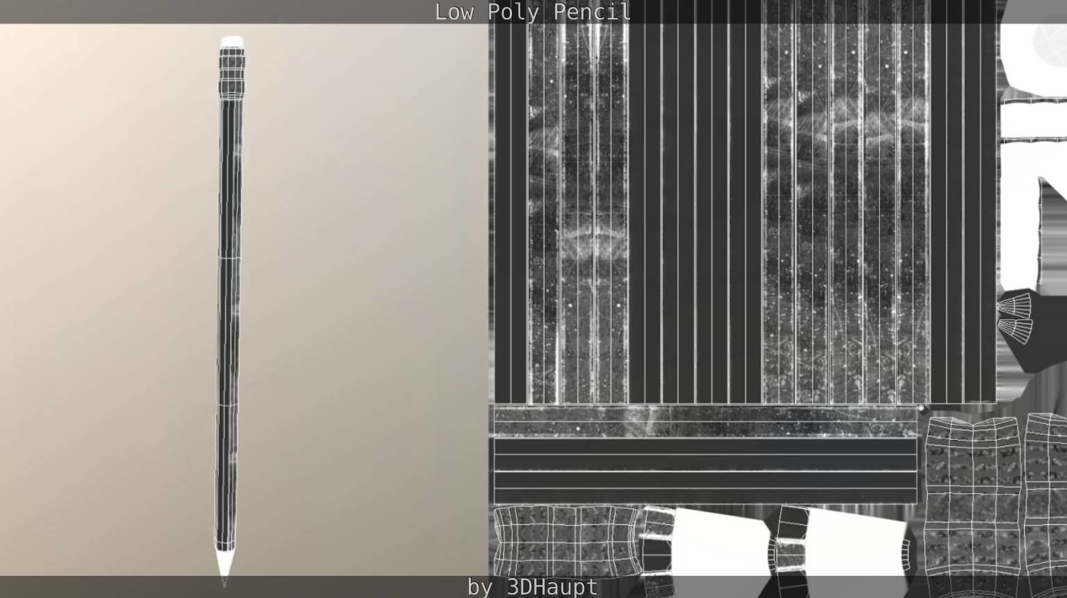 Pencil Lowpoly in sky Low-poly 3D model_86