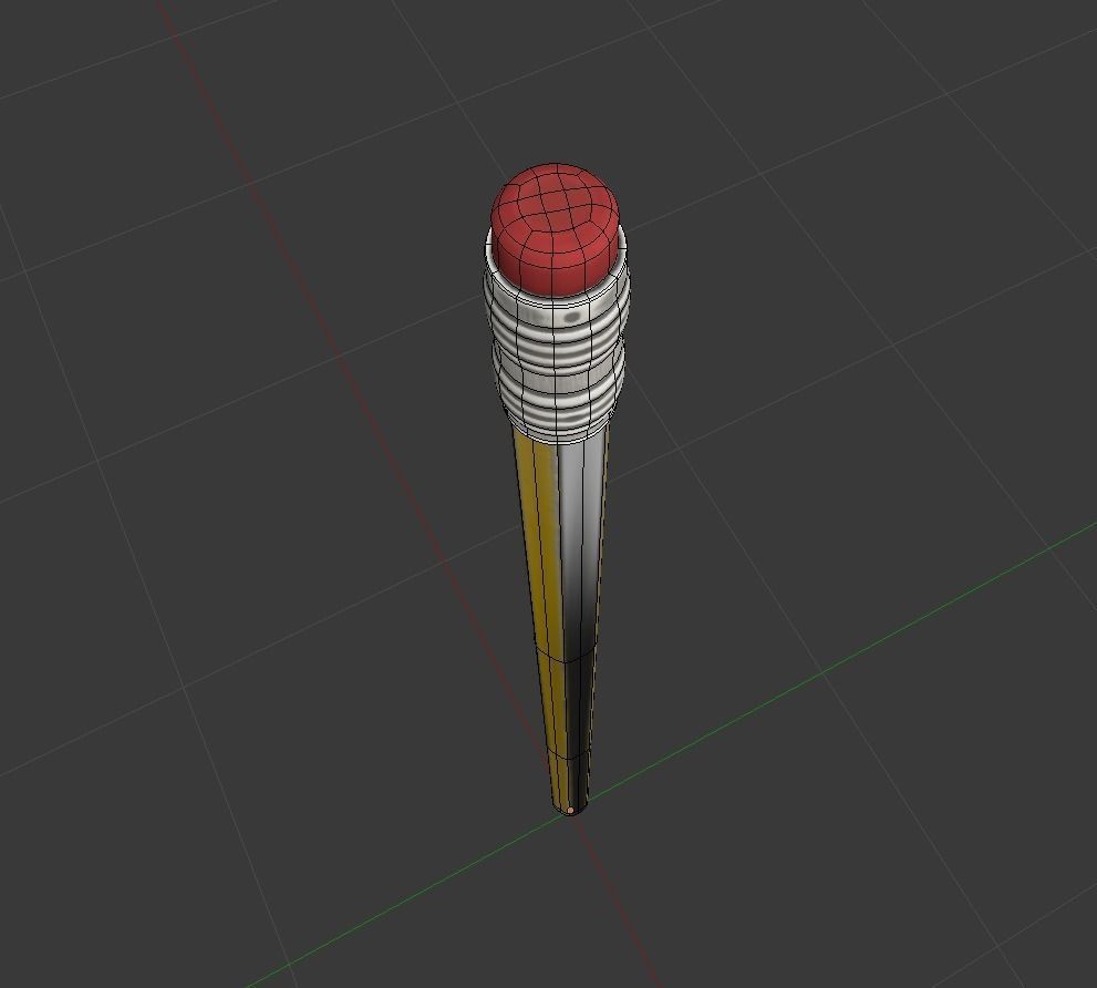 Pencil Lowpoly in sky Low-poly 3D model_10