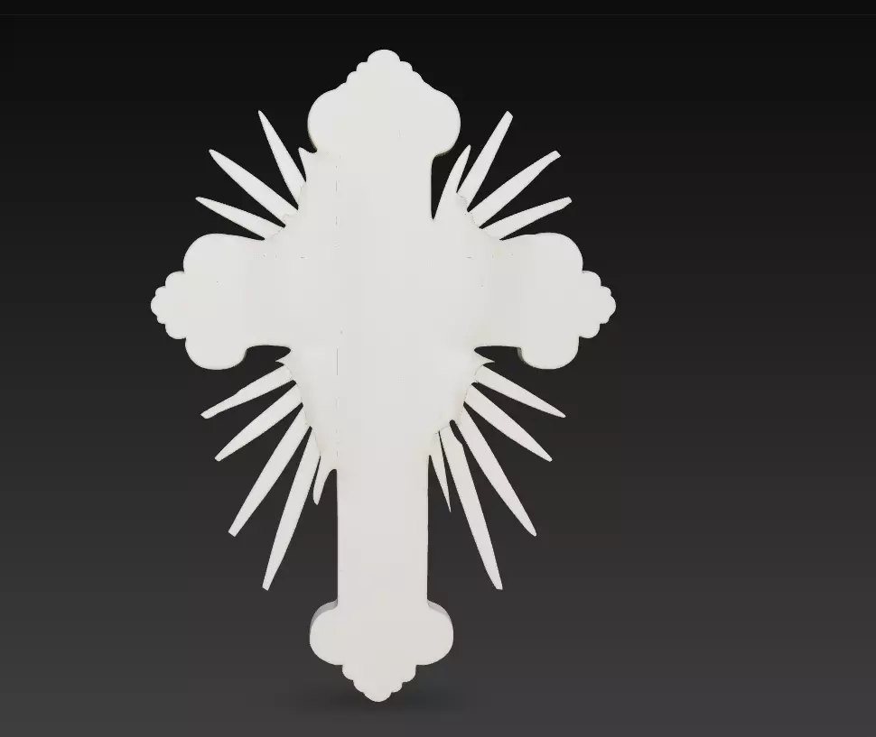 Radiant Christ Cross Relief - Sacred Resurrection 3D Model 3D print model_5