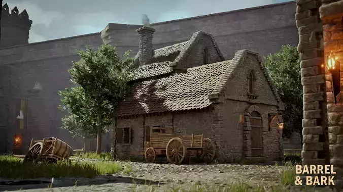 Modular Medieval Town Environment