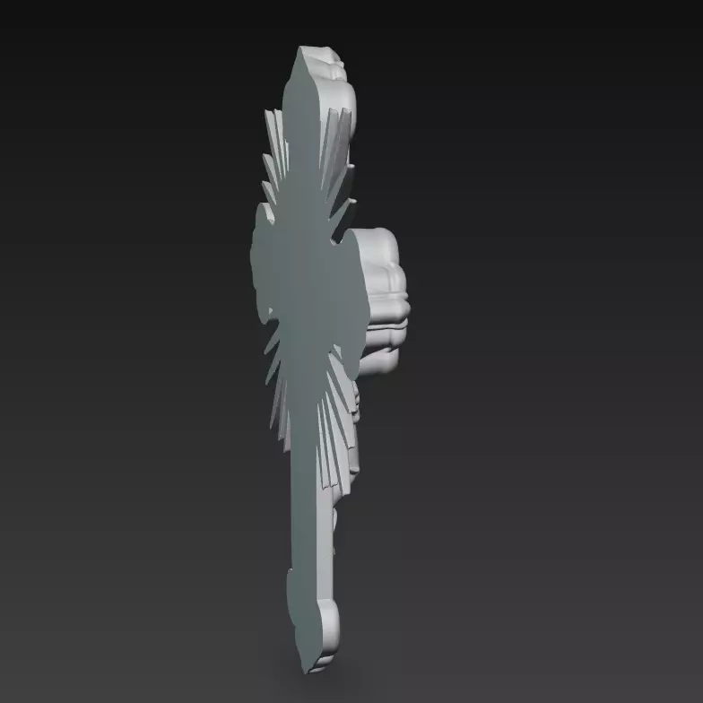 Radiant Christ Cross - Ornamental Resurrection Relief 3D Model 3D print model_9