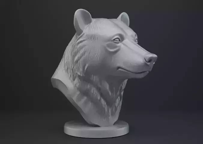 Bear Bust - Animal Figurine
