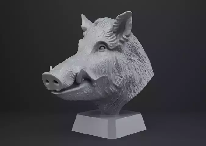 Boar Bust - Animal Figurine
