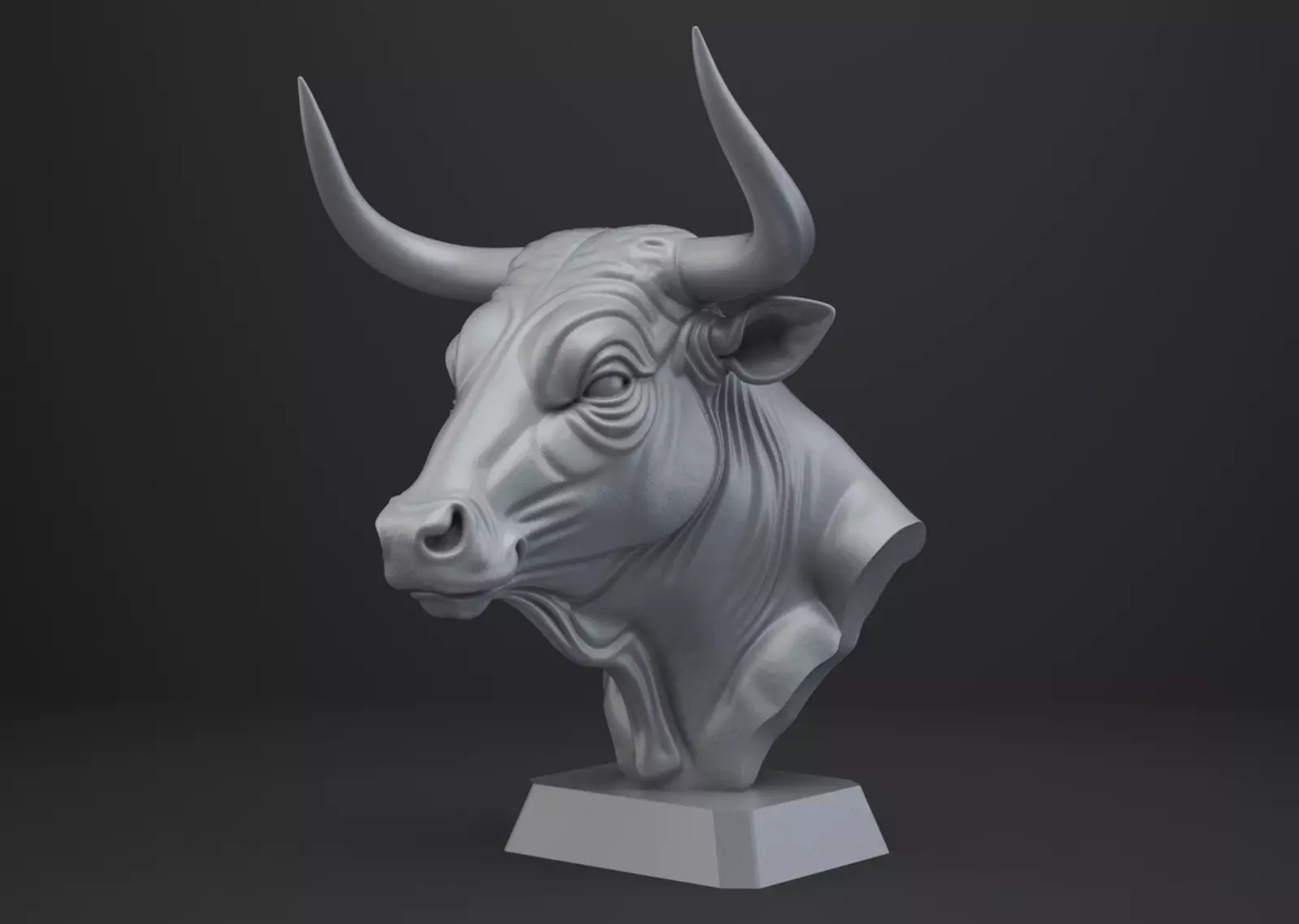 Bull Bust - Animal Figurine 3D print model