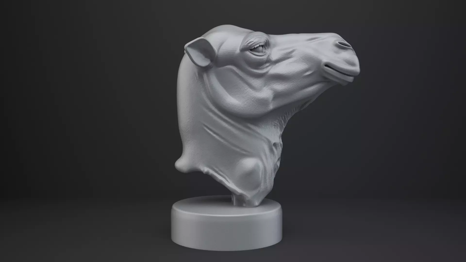 Camel Bust - Animal Figurine 3D print model_7