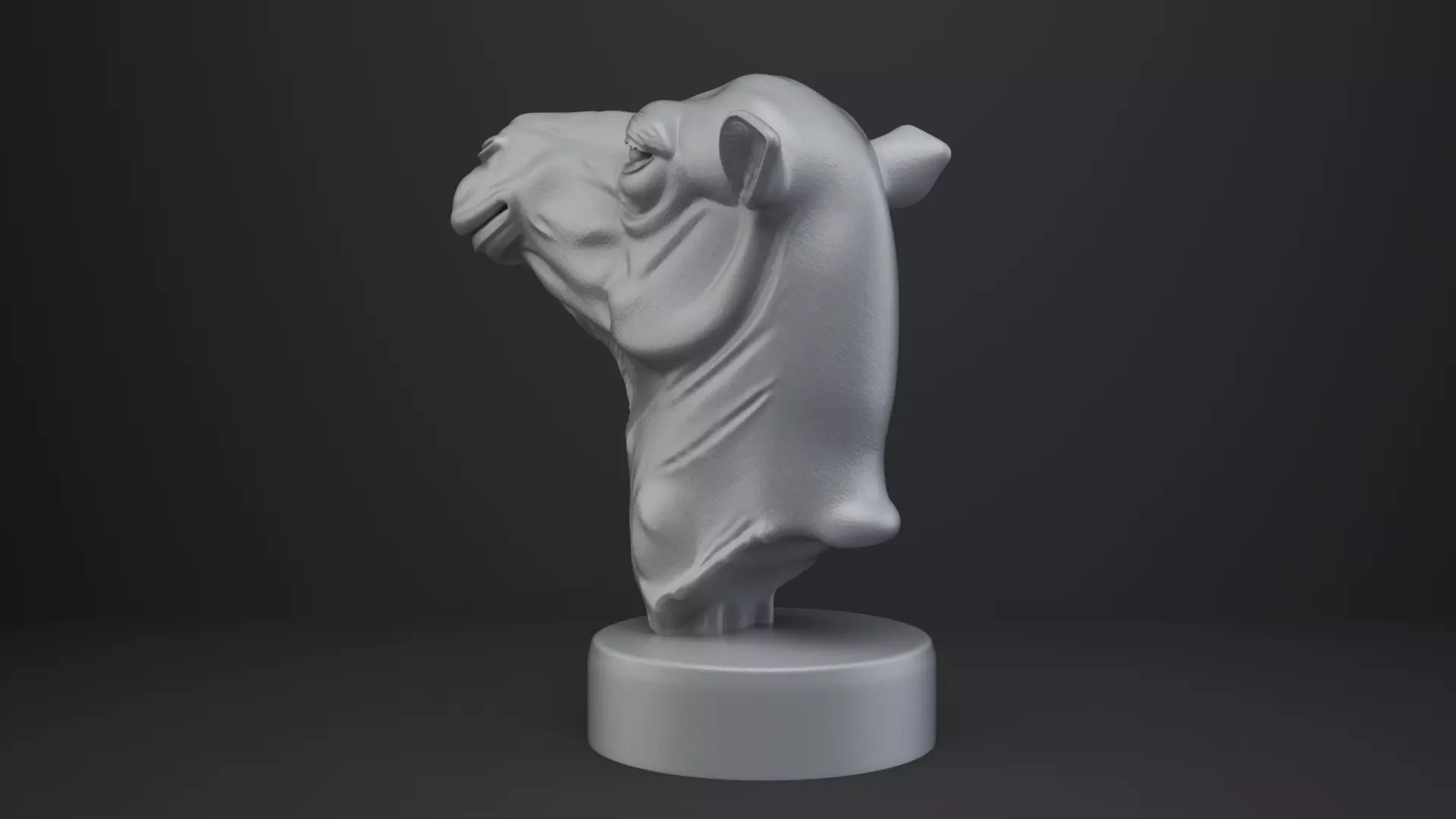 Camel Bust - Animal Figurine 3D print model_4