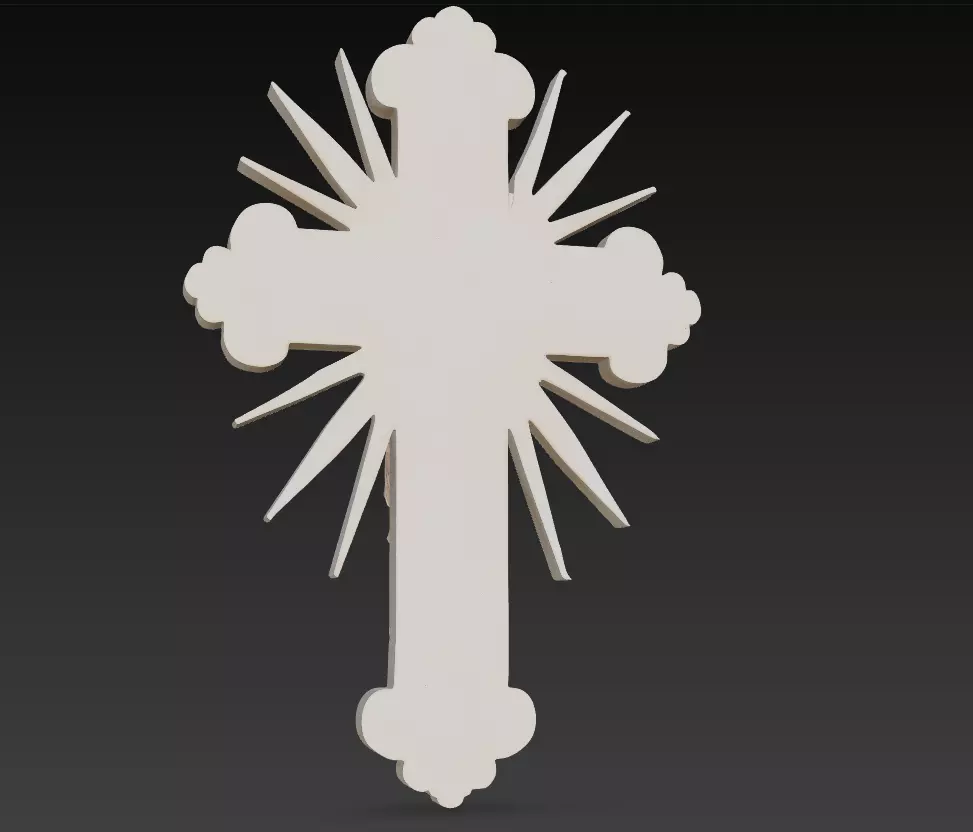 Divine Jesus Crucifix - Ornamental Holy Cross Relief 3D Model 3D print model_4