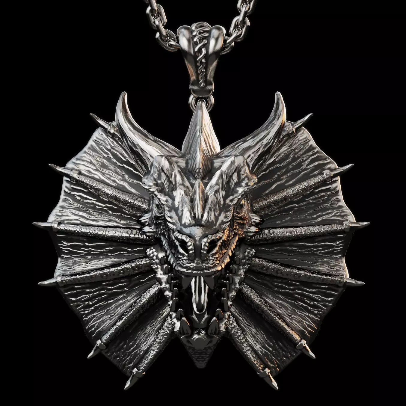 Dragon Head Pendant 3D print model_4