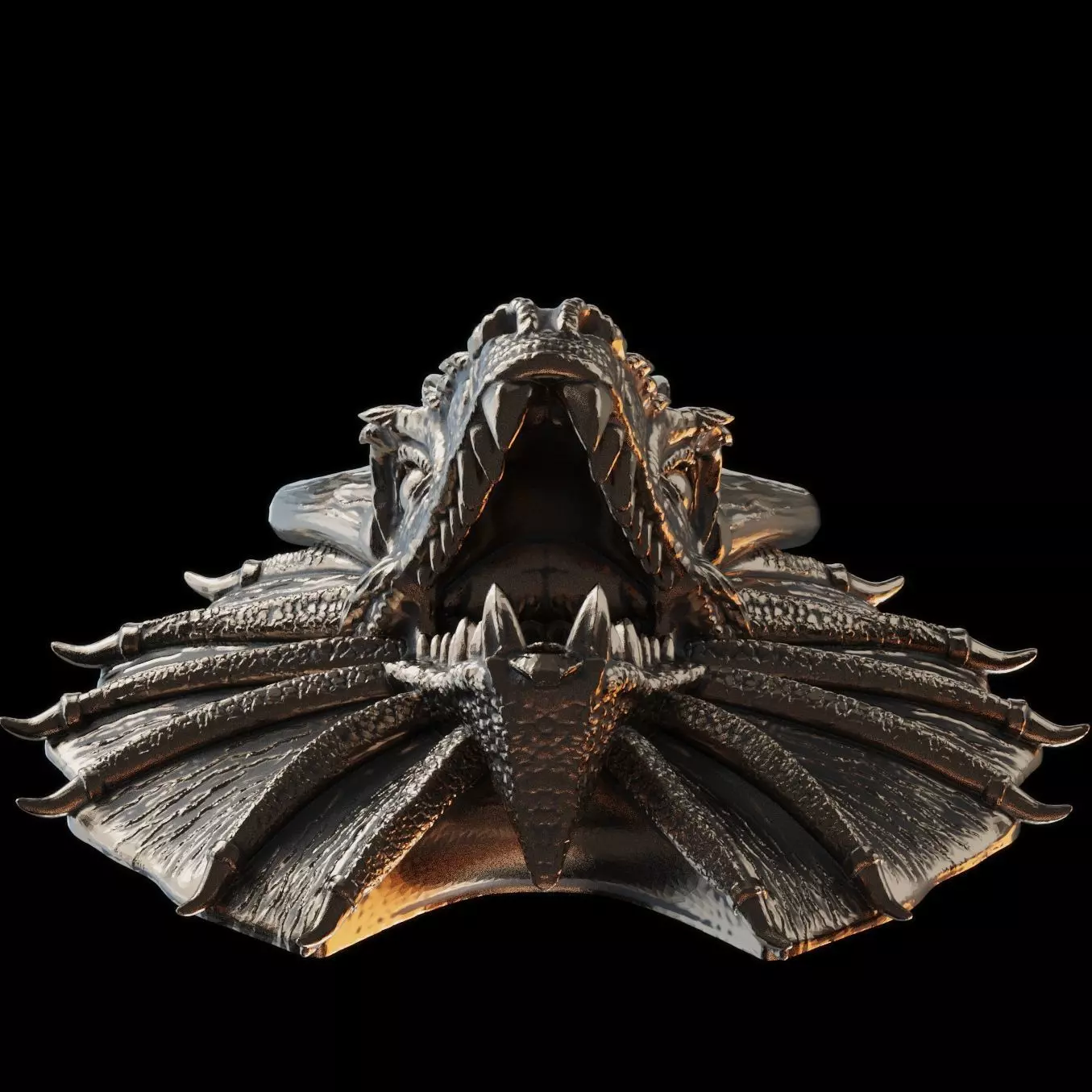 Dragon Head Pendant 3D print model_13