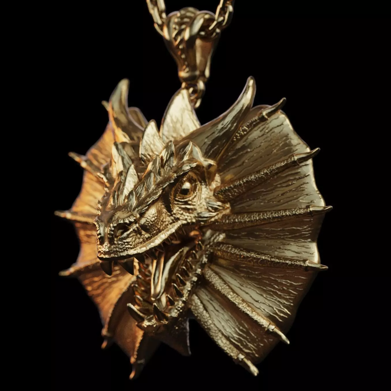 Dragon Head Pendant 3D print model_0