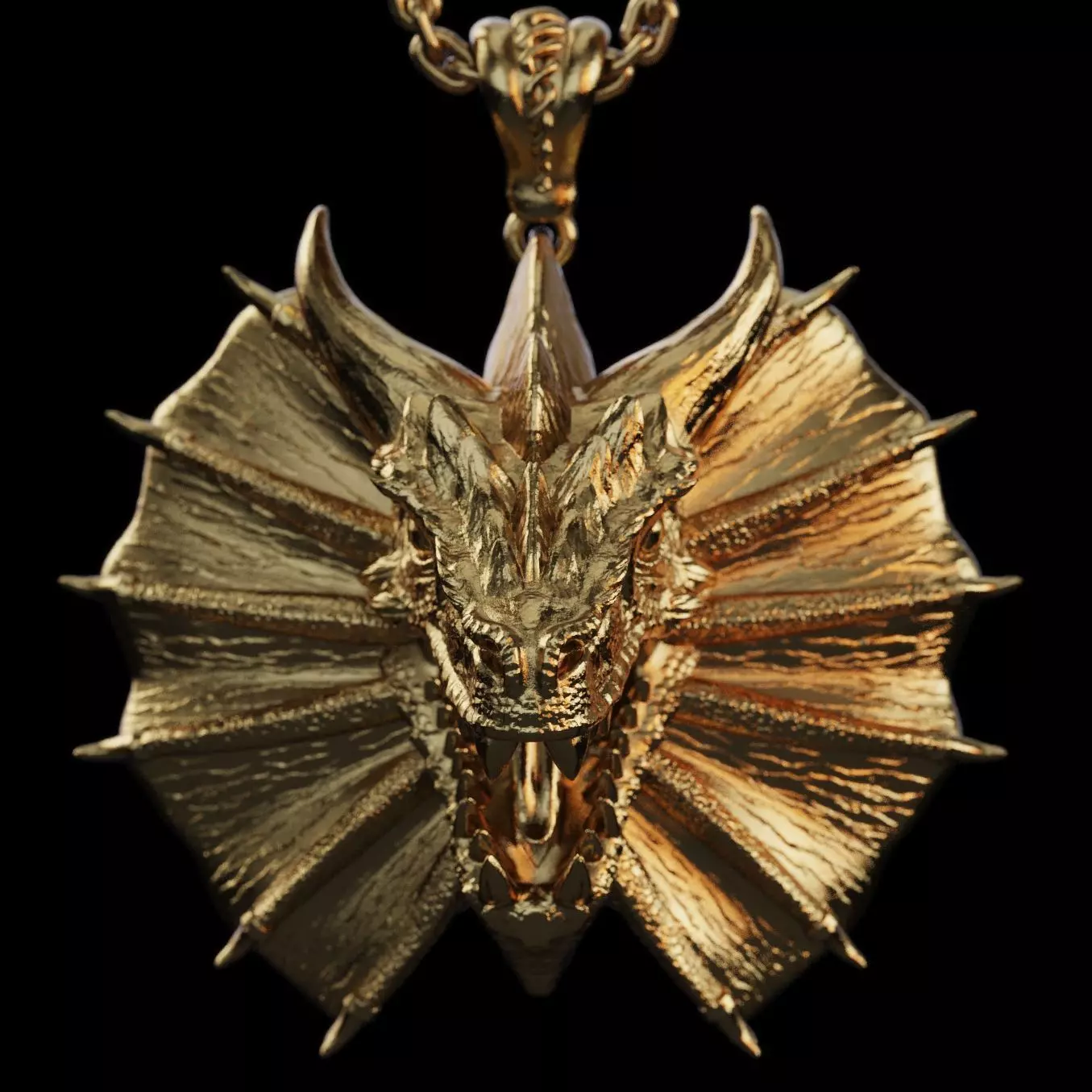 Dragon Head Pendant 3D print model_3