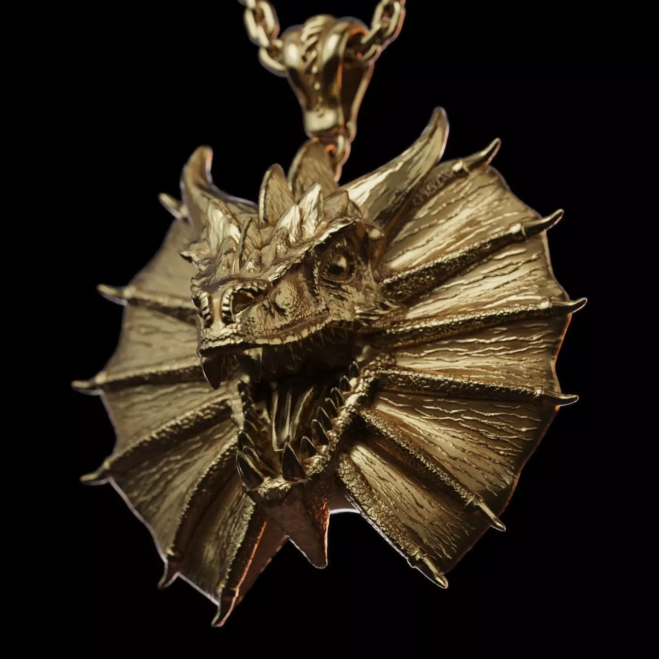 Dragon Head Pendant 3D print model_5