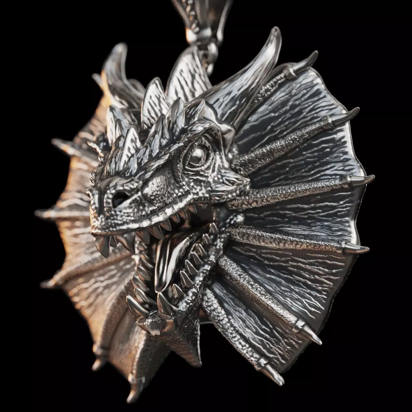 Dragon Head Pendant 3D print model_2