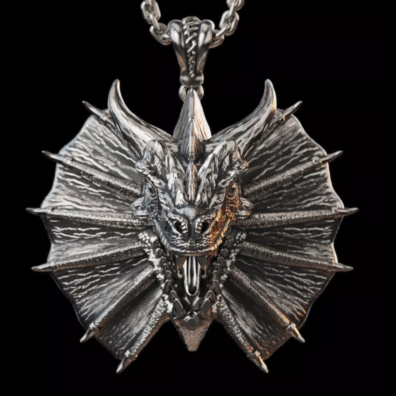 Dragon Head Pendant 3D print model_6