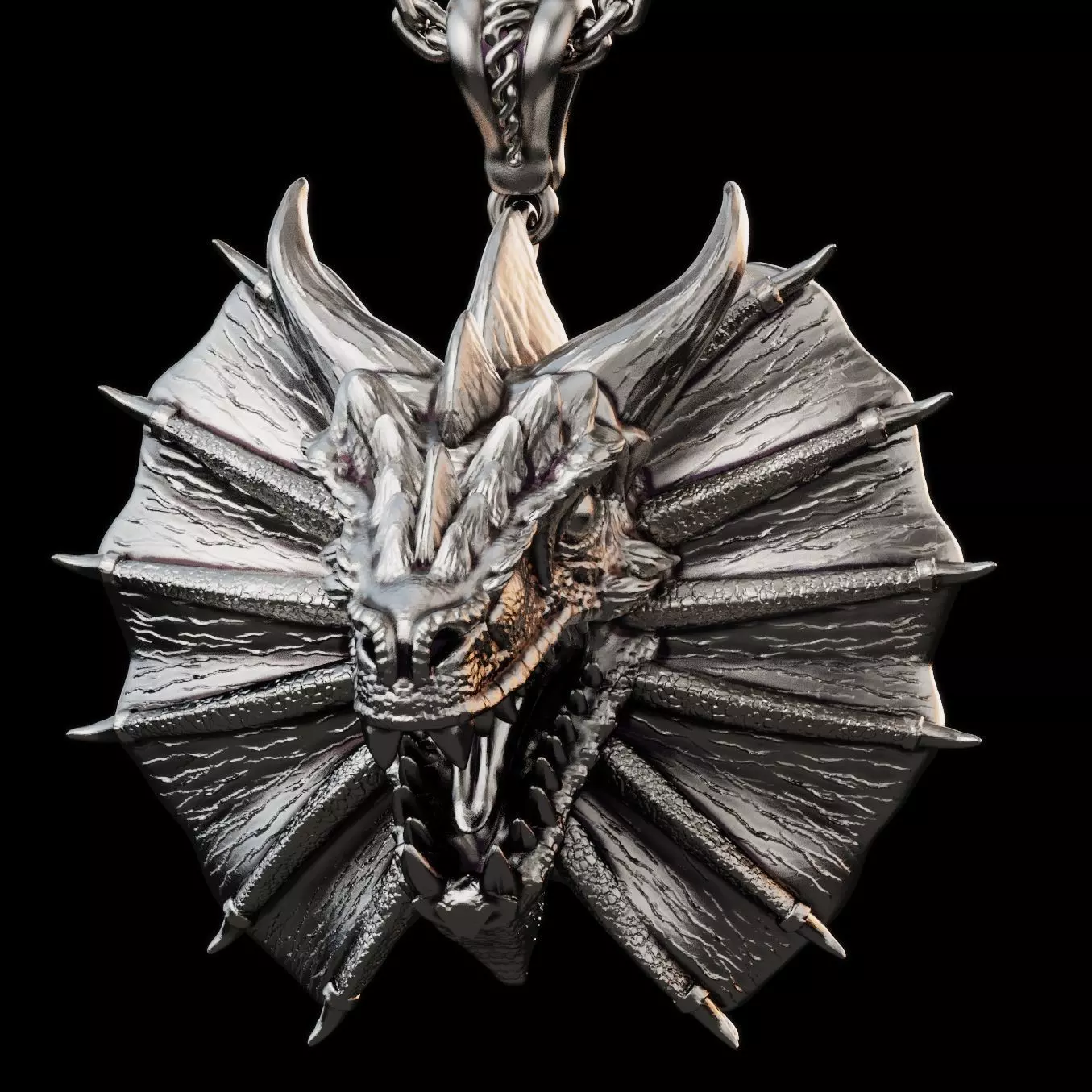 Dragon Head Pendant 3D print model_10