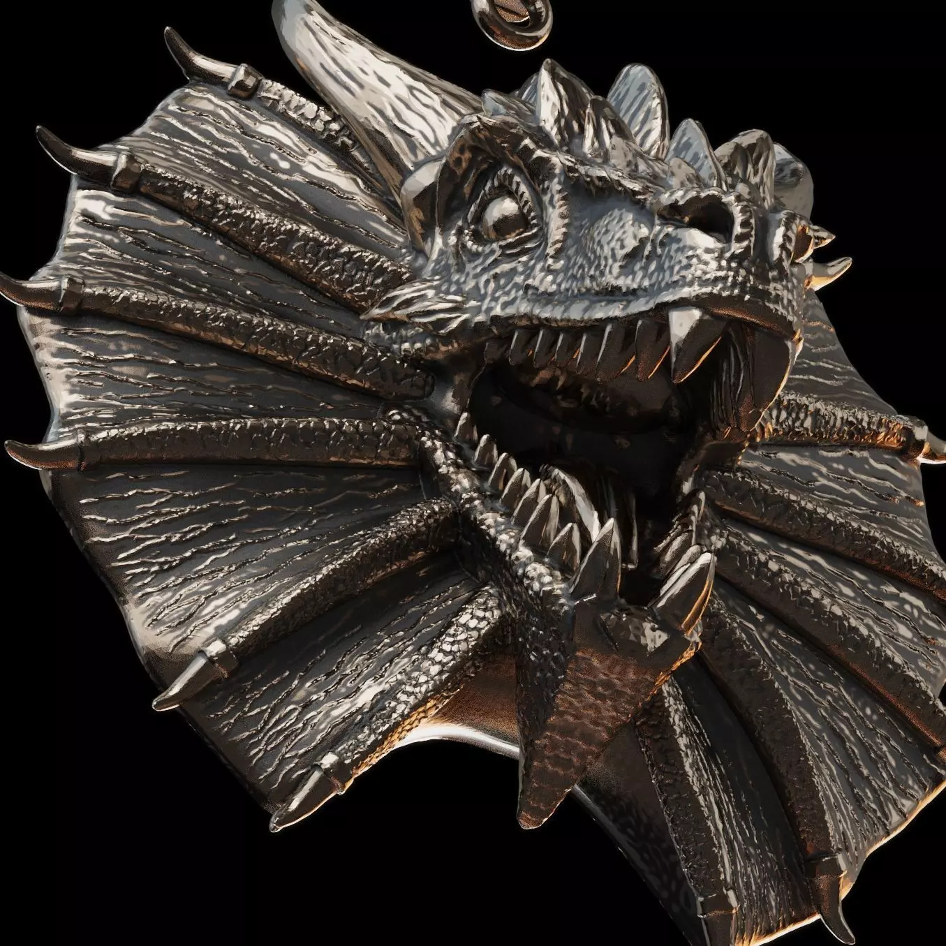 Dragon Head Pendant 3D print model_14