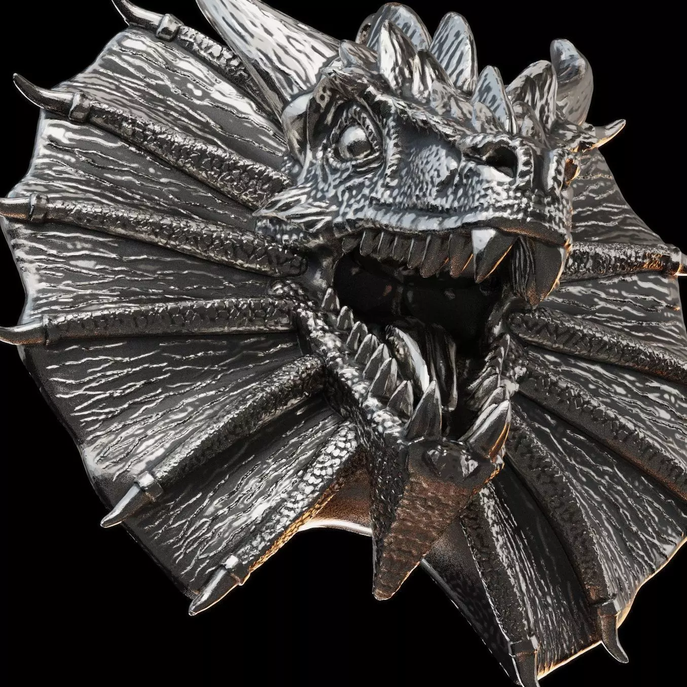Dragon Head Pendant 3D print model_12