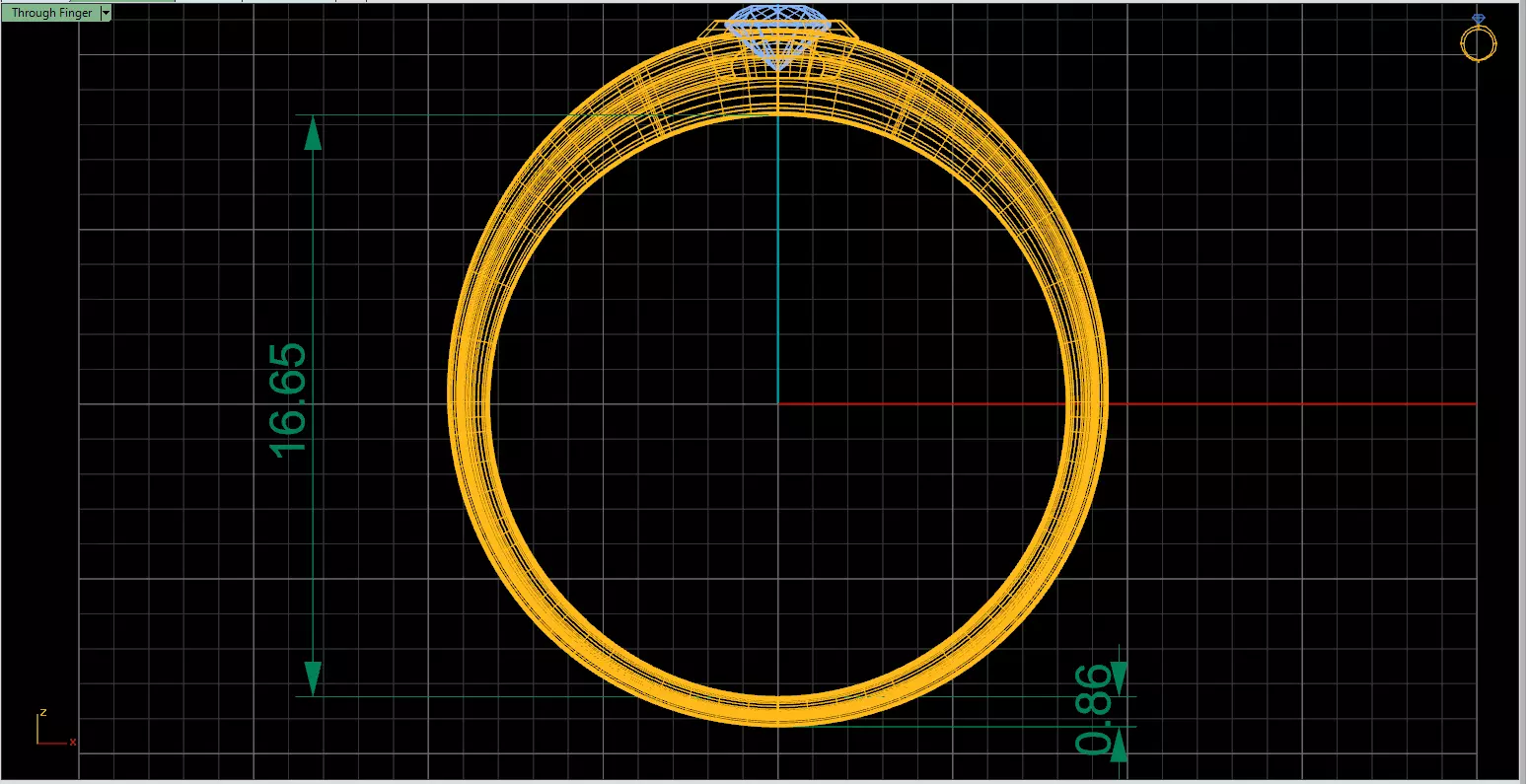 Modern Bypass Ring with Round Stone Item 29 3D print model_4