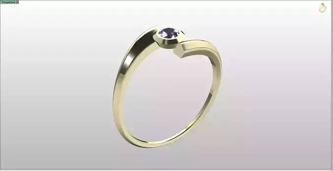 Modern Bypass Ring with Round Stone Item 29
