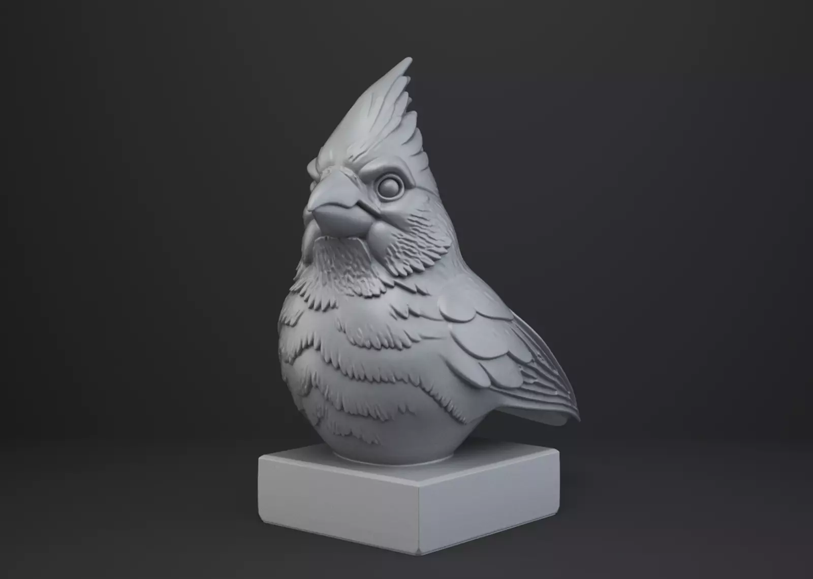 Cardinal Bird Bust - Animal Figurine 3D print model