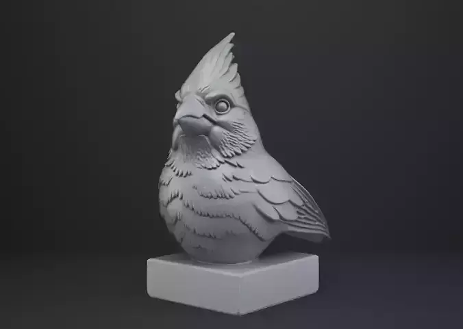 Cardinal Bird Bust - Animal Figurine