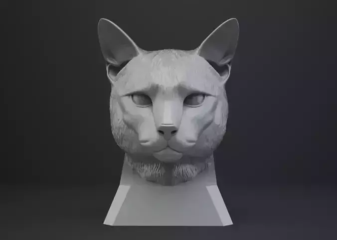 Cat Bust - Animal Figurine