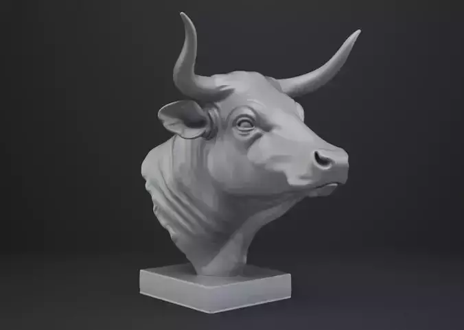 Cattle Bust - Animal Figurine