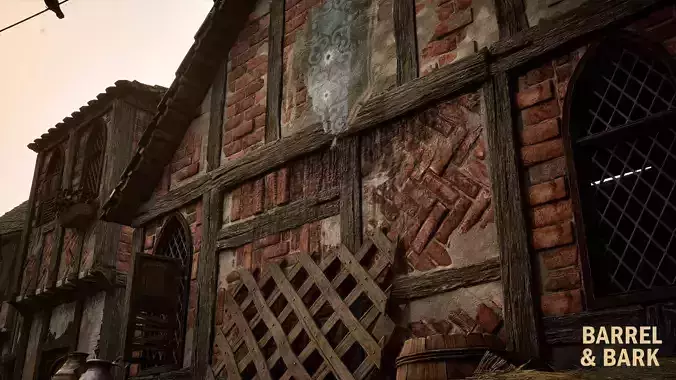 Medieval French Town Environment Low-poly 3D model 4