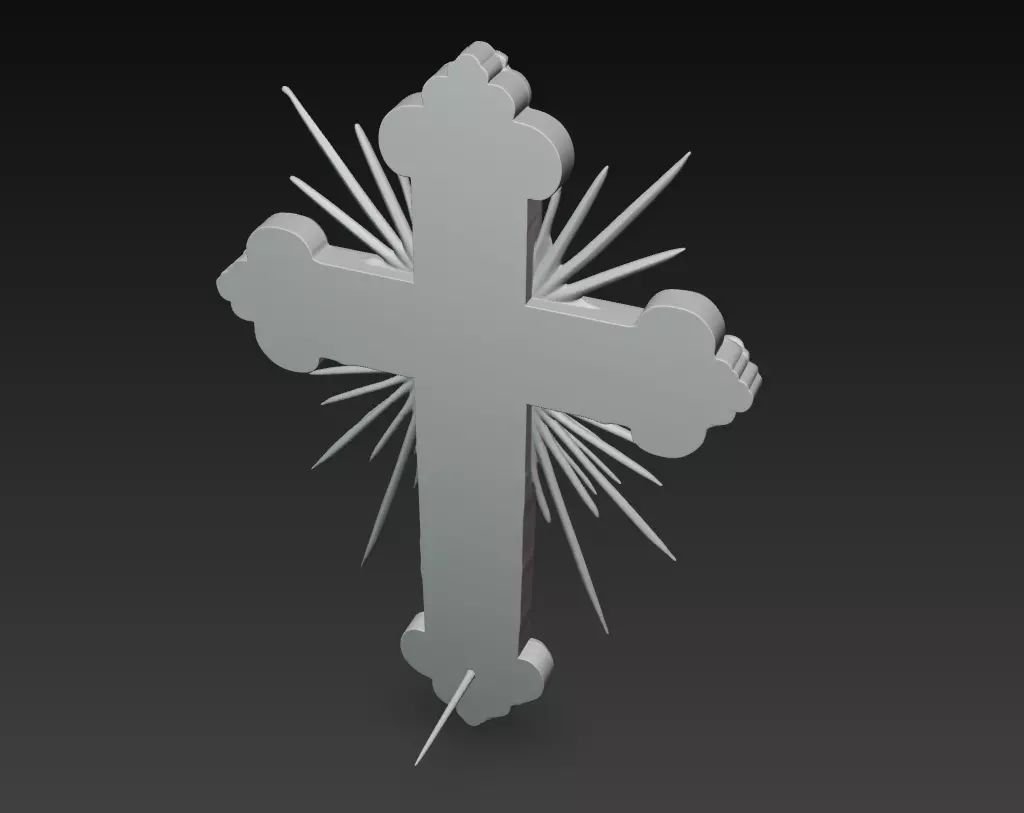 Holy Crucifix with Christ Figure - Sacred Wall Cross Relief 3D 3D print model_11