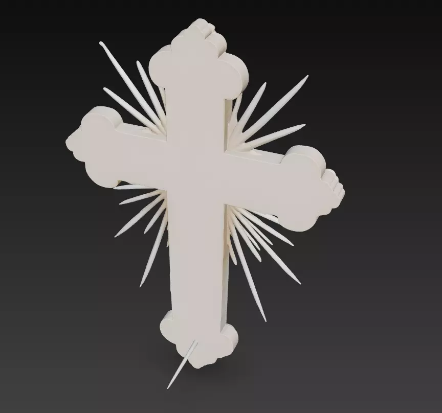 Holy Crucifix with Christ Figure - Sacred Wall Cross Relief 3D 3D print model_5