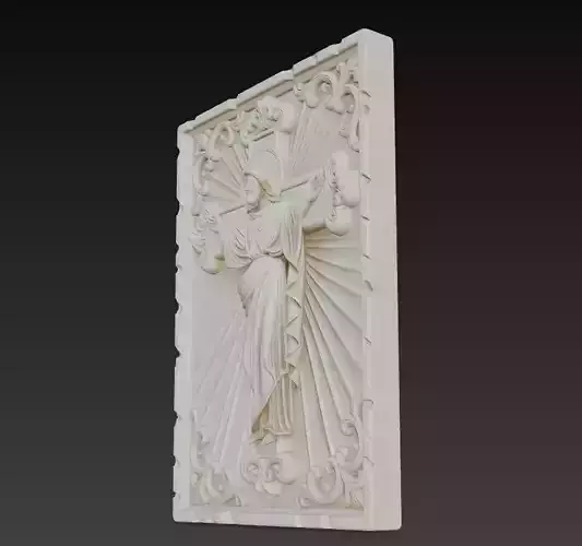 Sacred Christ Relief - Holy Resurrection Icon Panel 3D Model 3D print model