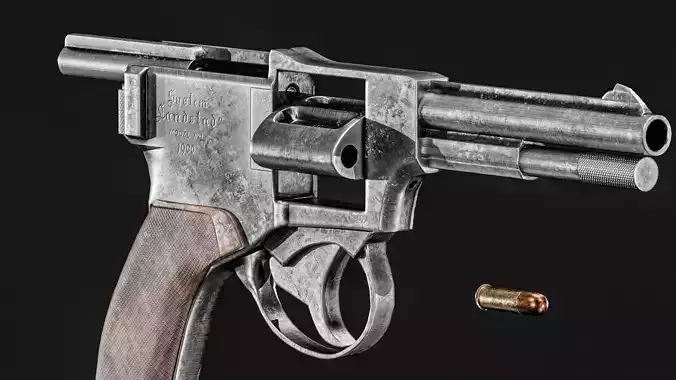 Landstad 1900 Revolver Low-poly 3D model