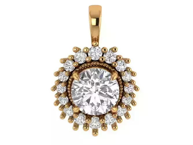 Round Diamond Pendant 