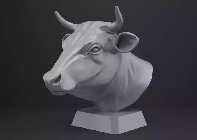 Cow Bust - Animal Figurine