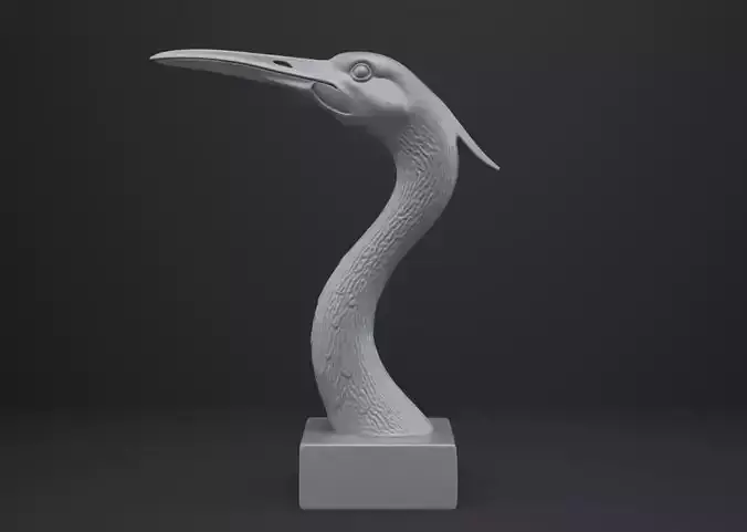 Crane Bust - Animal Figurine