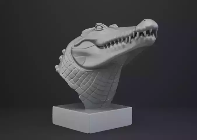 Crocodile Bust - Animal Figurine