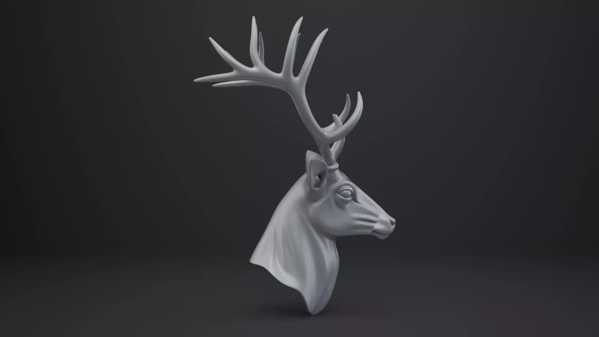 Deer Bust - Animal Figurine 3D print model_7