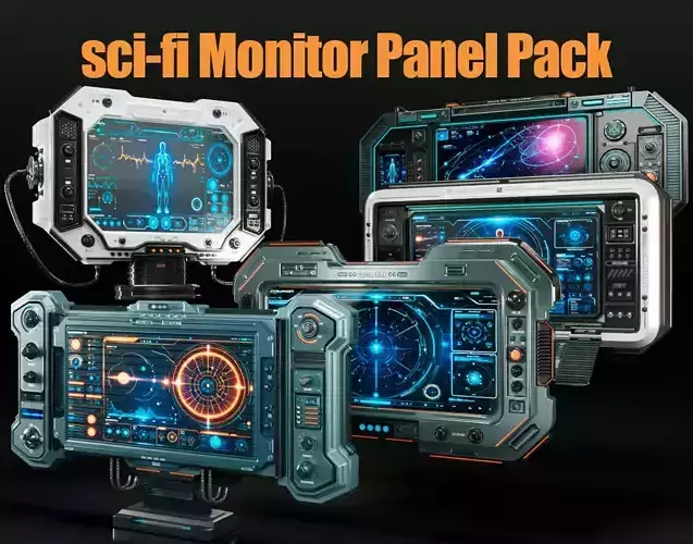 Sci-Fi Monitor Panel 