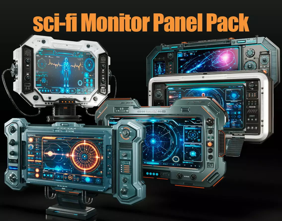 Sci-Fi Monitor Panel 3D model