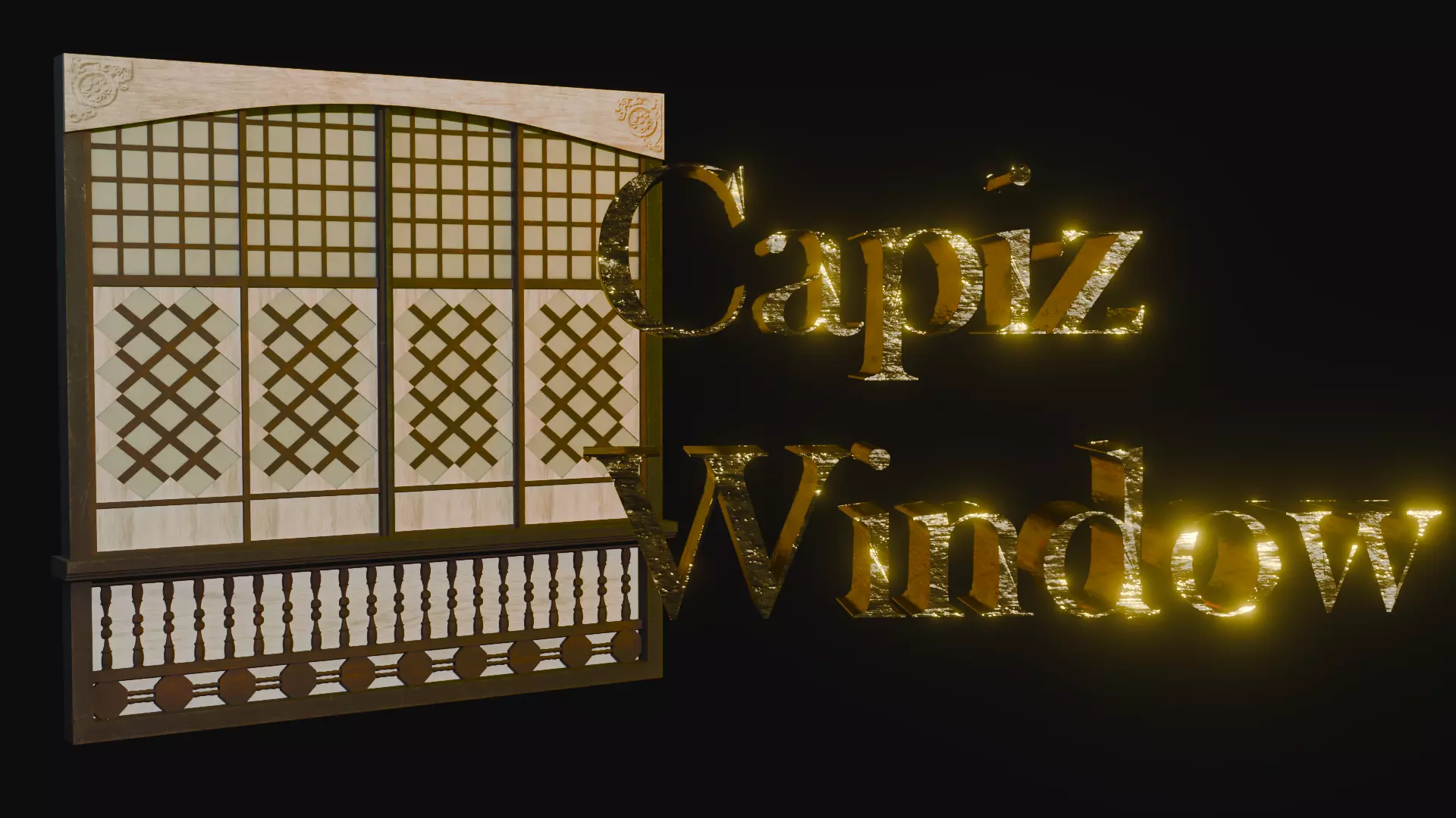 Capiz Window 03 Low-poly 3D model