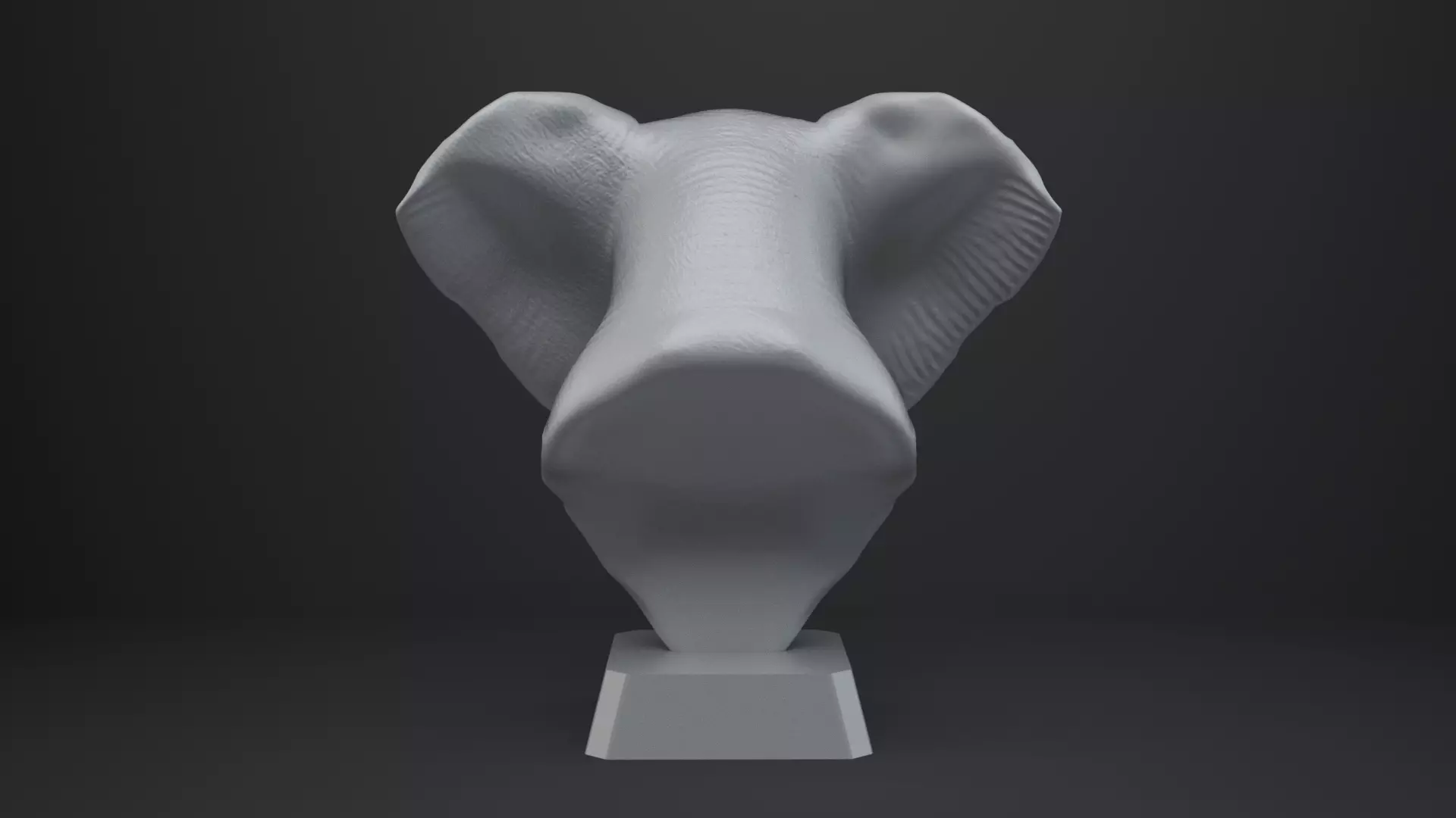 Elephant Bust - Animal Figurine 3D print model_5
