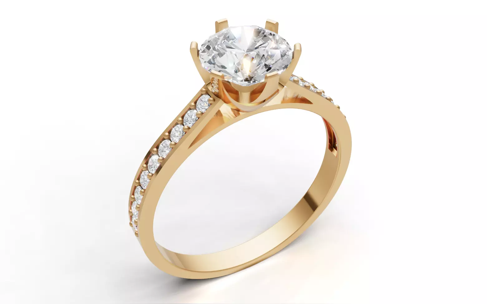 Engagement Ring 3D Model STL CAD File for Printing 3D print model