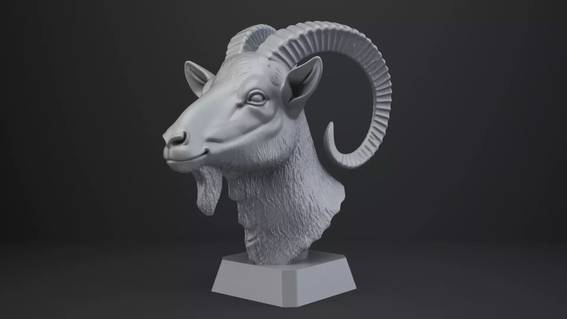 Goat Bust - Animal Figurine 3D print model_2