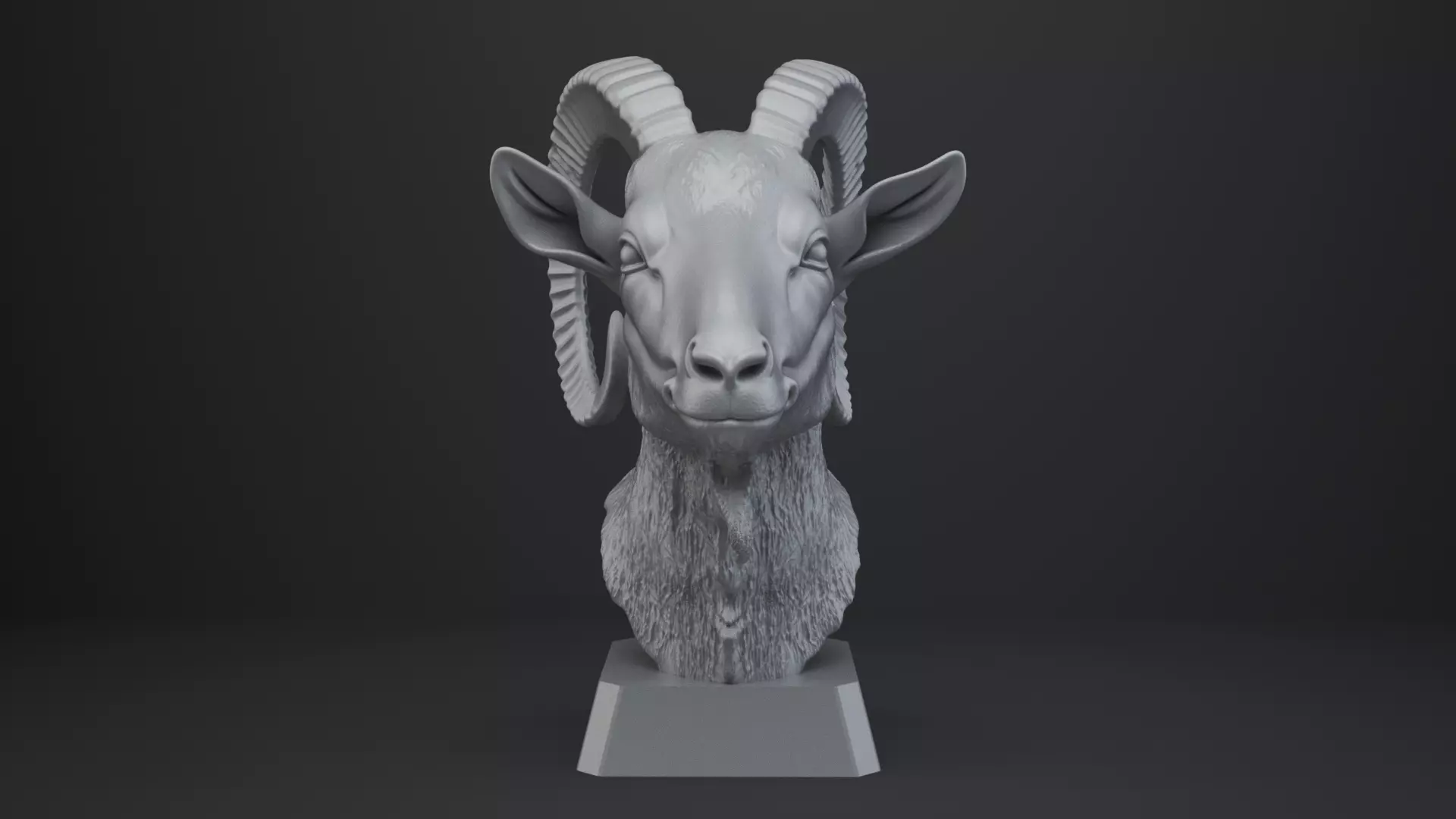 Goat Bust - Animal Figurine 3D print model_1