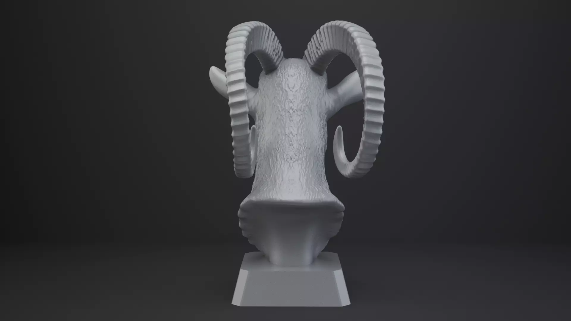 Goat Bust - Animal Figurine 3D print model_5